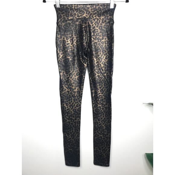 Spanx Womens S Faux Vegan Leather High Waist Black Leopard Leggings Pants - Picture 4 of 11
